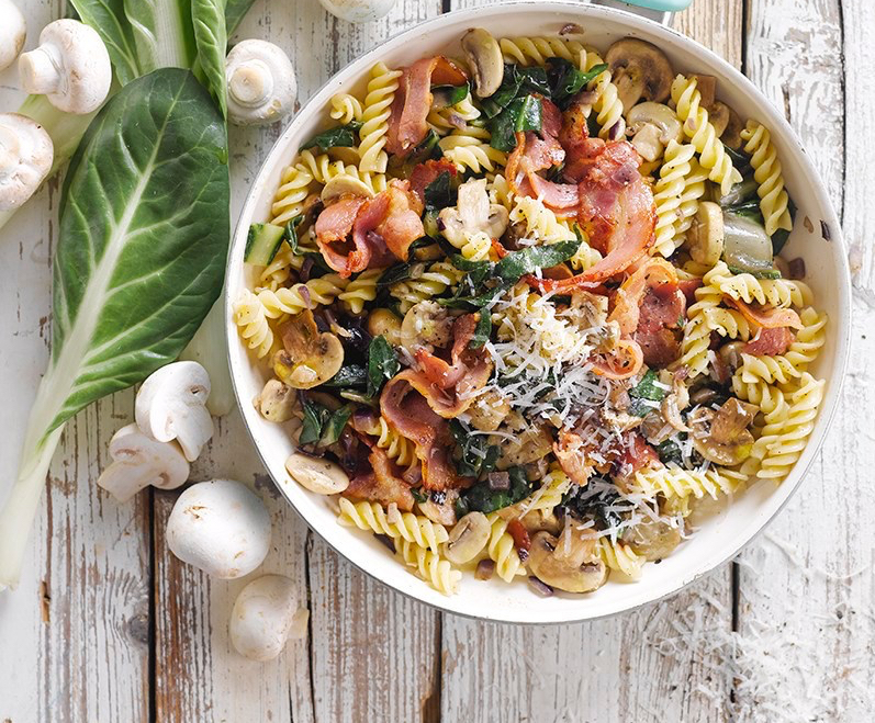 Bacon Swiss Chard Fusili recipe