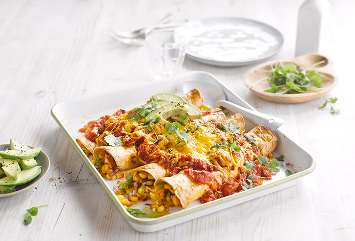 Cheesy Spring Enchiladas recipe